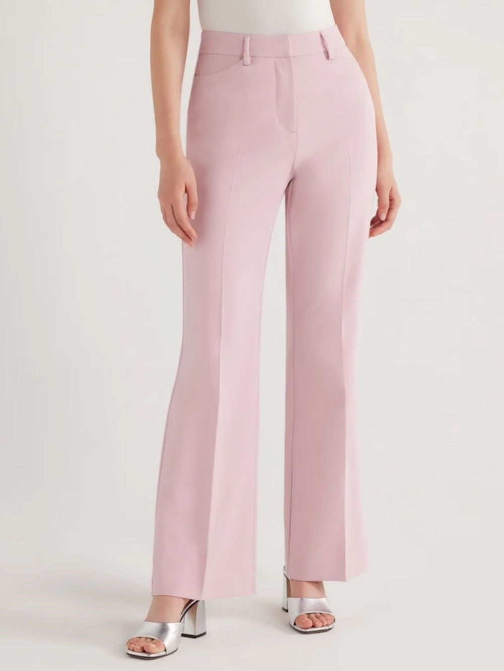 Scoop High Waisted Bootcut Trouser Suit Pants Light Pink Size 10